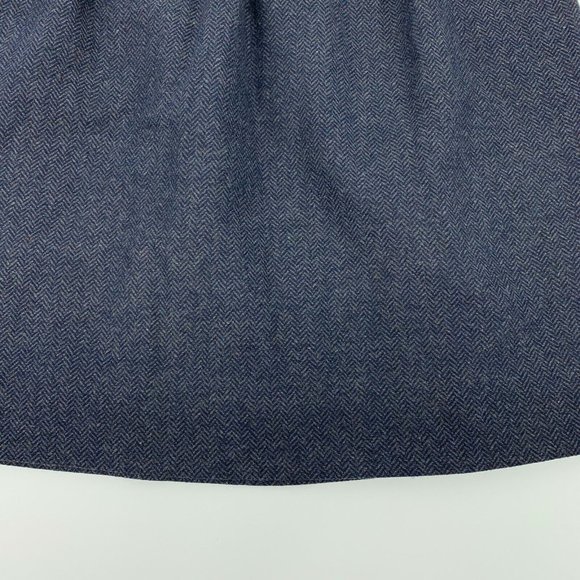 J.Crew Sidewalk Skirt Blue Herringbone Wool Blend Pull On Mini A Line - Picture 8 of 8